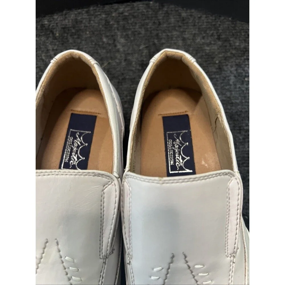 Majestic Collection Men’s White Leather Slip On Loafers Size 6 1/2 Shoe’s